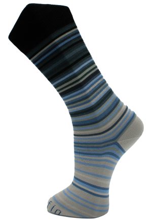 Grijs Blauw gestreepte sokken heren – Uniform 23298