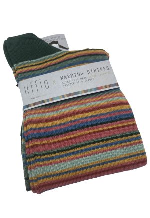 Effio gestreepte heren sokken - Warming Stripes Globe Biodiversiteit NL 2