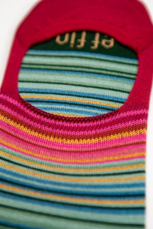 Effio gestreepte sneaker sokken close up - Sneaky Warming Stripes NL Biodiversiteit