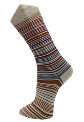 Creme gestreepte sokken heren – Stripes 24141