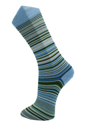 Licht blauw gestreepte sokken heren – Stripes 24140